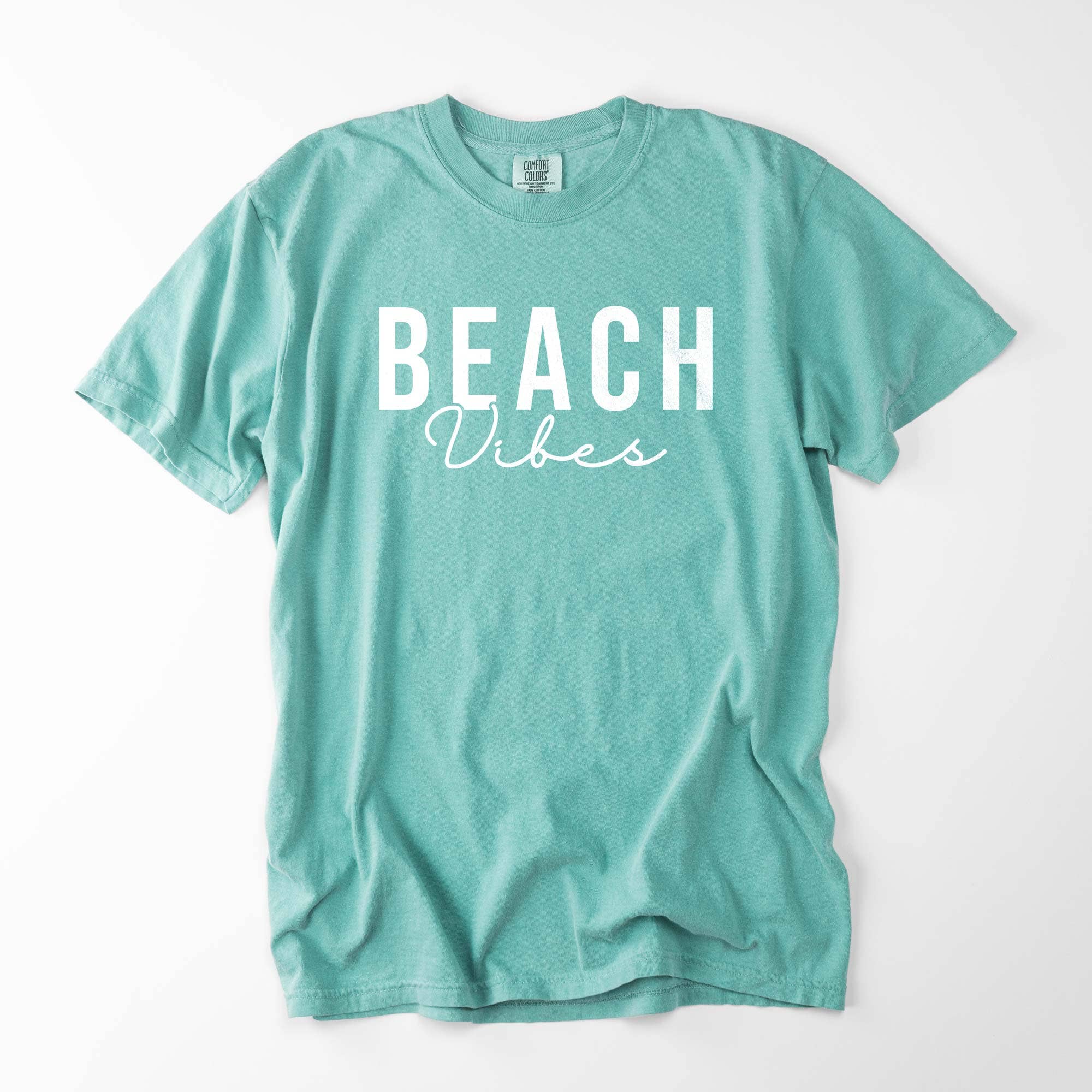 Beach Vibes Garment Dyed Graphic Tee, Summer T-Shirt
