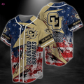 Colorado Buffaloes NCAA US Flag Baseball Jersey Shirt FVJ - Aopprinter