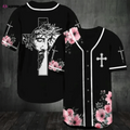 Colorful Christian Jesus God Flower Baseball Jersey Adult Unisex S - 5XL Full Size - Aopprinter