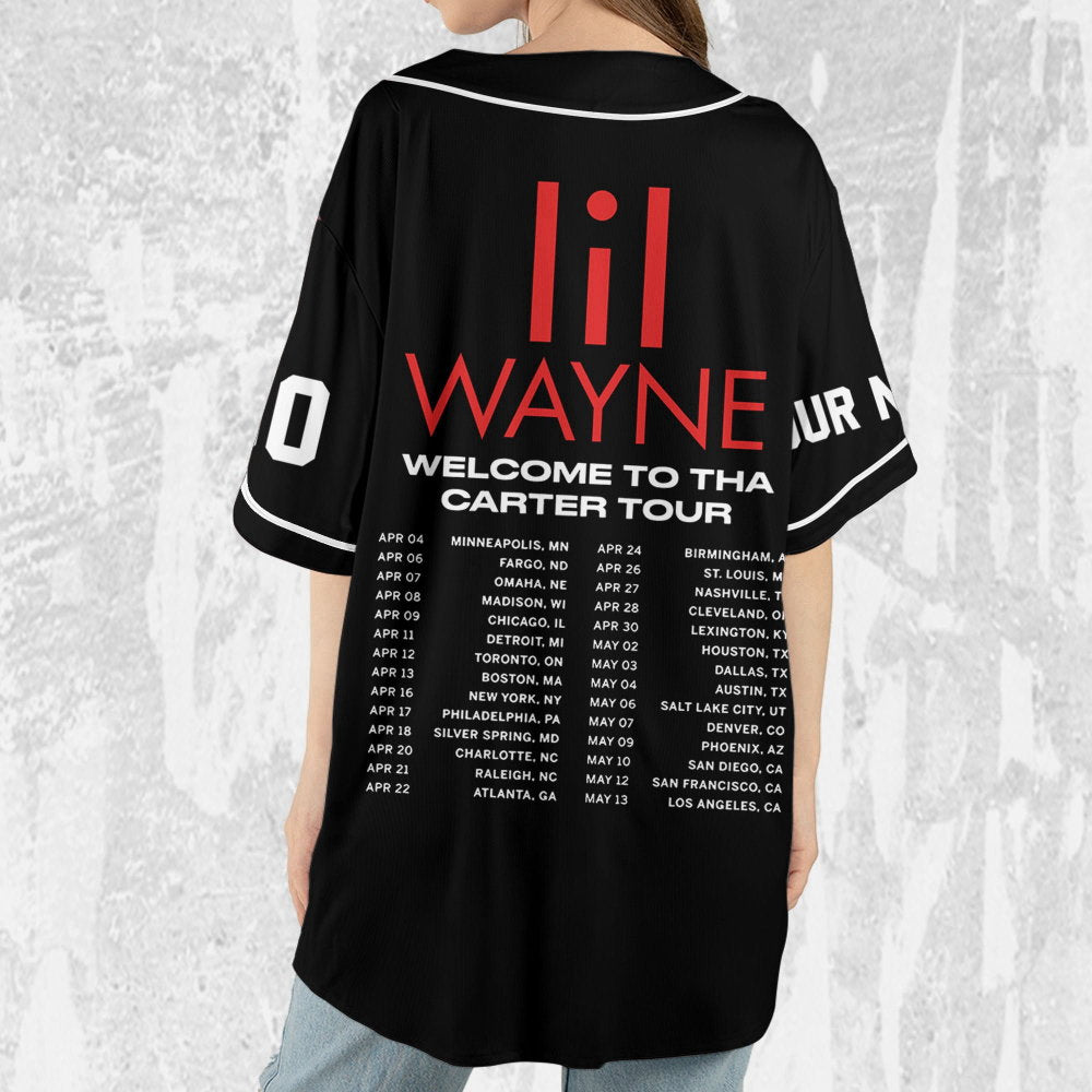 Custom Black Color Lil Wayne Baseball Jersey - Personalize Your Welcome to Tha Carter Music Style - Aopprinter