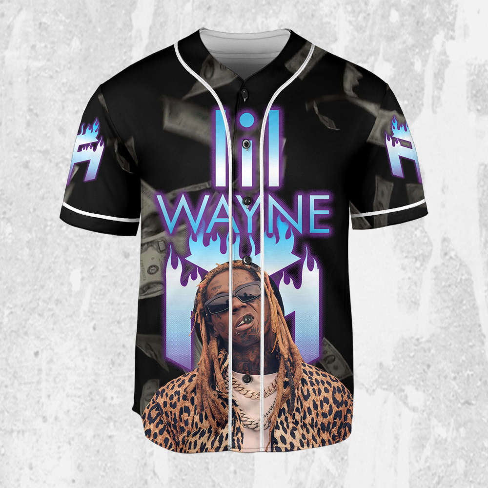 Custom Lil Wayne Flames Baseball Jersey - Personalize Your Young Money Rap Shirt - Aopprinter