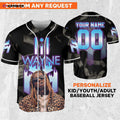 Custom Lil Wayne Flames Baseball Jersey - Personalize Your Young Money Rap Shirt - Aopprinter