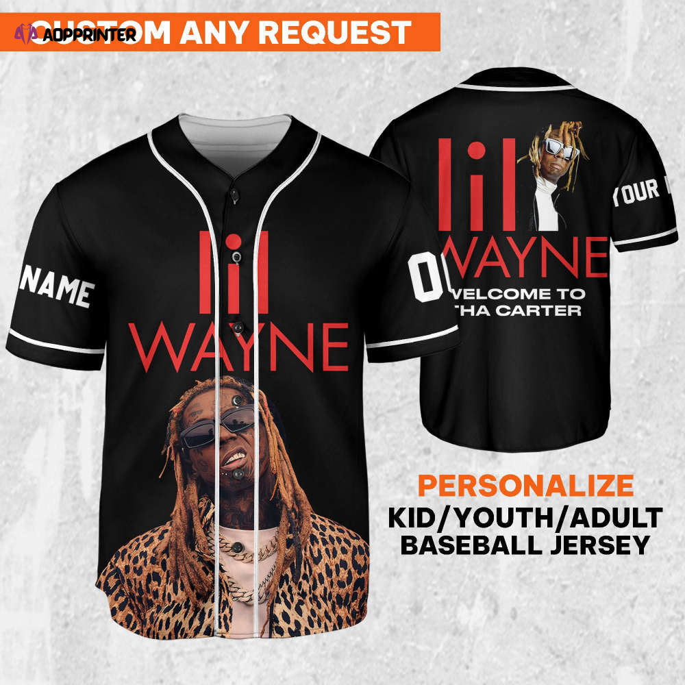 Custom Lil Wayne Welcome to Tha Carter Jersey: Black & Red Baseball Music Shirt - Aopprinter