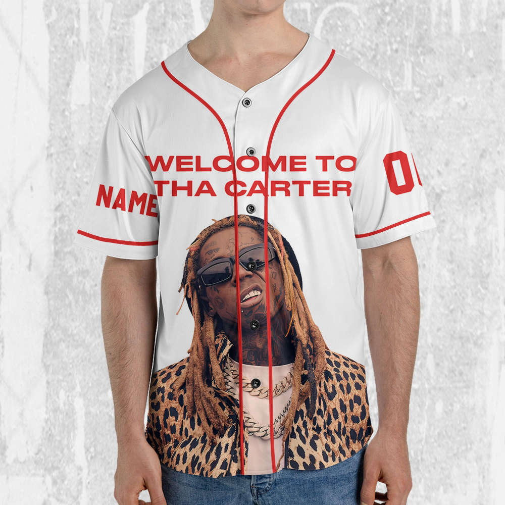 Custom Lil Wayne Welcome to Tha Carter White Jersey - Personalized Rap Shirt & Music Baseball Jersey - Aopprinter