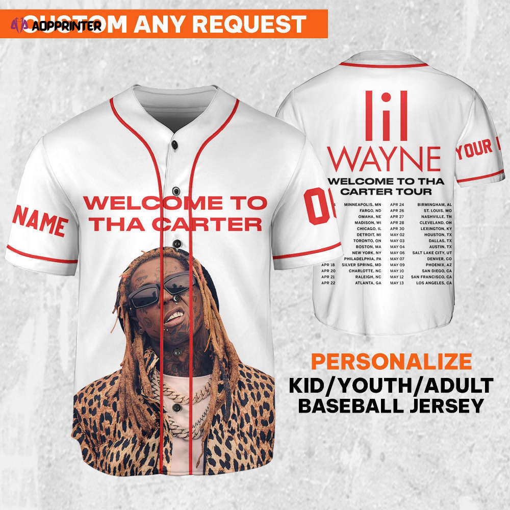 Custom Lil Wayne Welcome to Tha Carter White Jersey - Personalized Rap Shirt & Music Baseball Jersey - Aopprinter