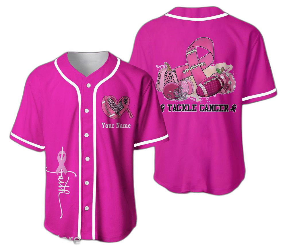 Custom Name Breast Cancer Baseball Jersey For Men Women - lylyprint.com