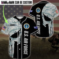 Custom Name Rank US Air Force Skull Camo Baseball Jersey Colorful Full Size - Aopprinter