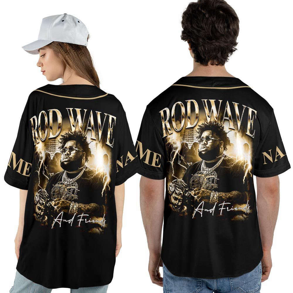 Custom Name Rod Wave 2023 Tour Baseball Jersey - lylyprint.com