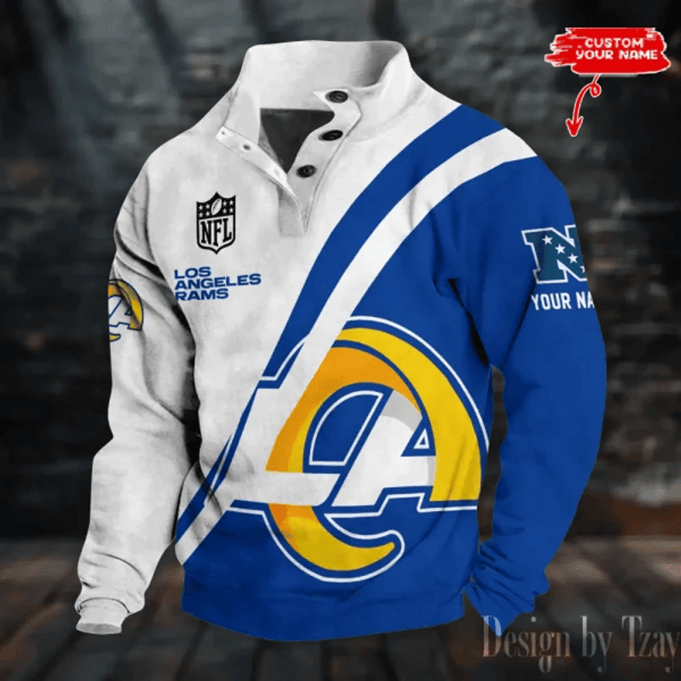 Los Angele s Rams Stand Collar Sweatshirts
