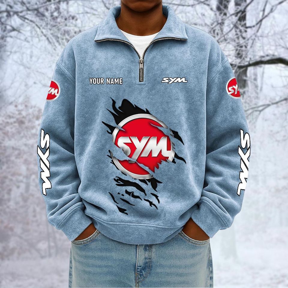 SYM Motors Custom Name Quarter Zip Pullover Sweatshirt - Multicolor