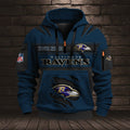 Personalized Baltimore Ravens Custom Name Quarter Zip Hoodie