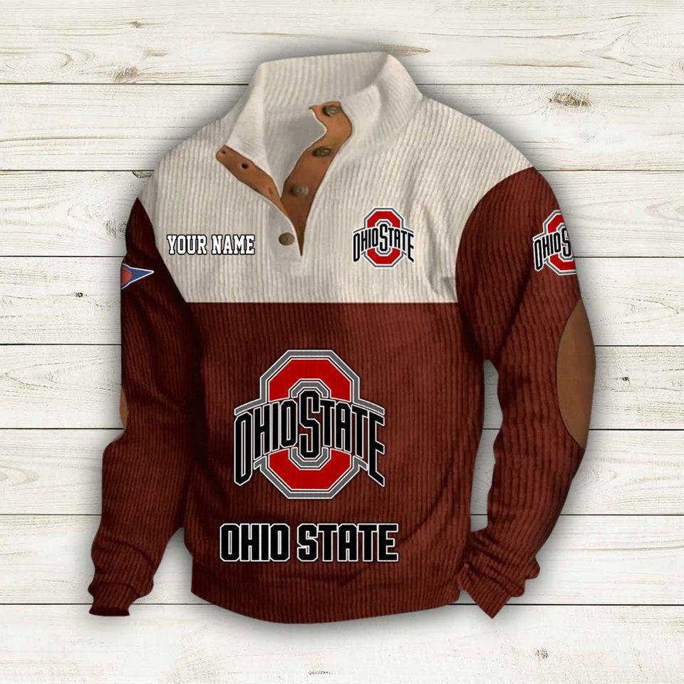 Ohio St ate Bu ckeyes Corduroy Stand Collar Sweatshirts