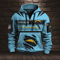 Personalized Los Angeles Chargers Custom Name Quarter Zip Hoodie