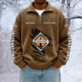 International Custom Name Quarter Zip Pullover Sweatshirt - Multicolor