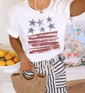 Stars and Stripes Retro Tee | Patriotic T Shirt | Usa Tee