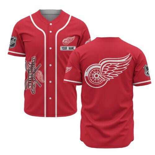 Detroit Red Wings Baseball Jersey Custom Name For Fans BJ0126 - lylyprint.com