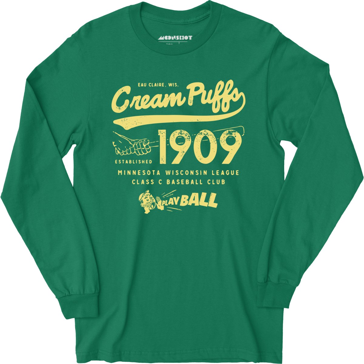Eau Claire Cream Puffs - Wisconsin - Vintage Defunct Baseball Teams - Long Sleeve