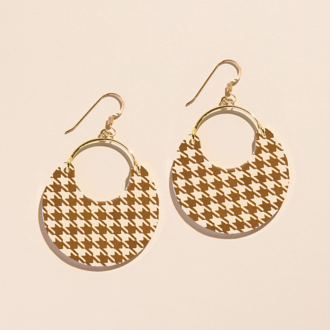 Ecru and Bronze Houndstooth Nina