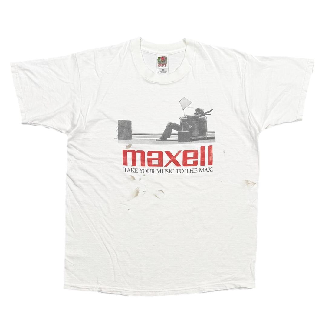 maxell TAKE YOUR MUSIC TO THE MAX Y2K WHITE FRUIT OF THE LOOM LARGE 0179