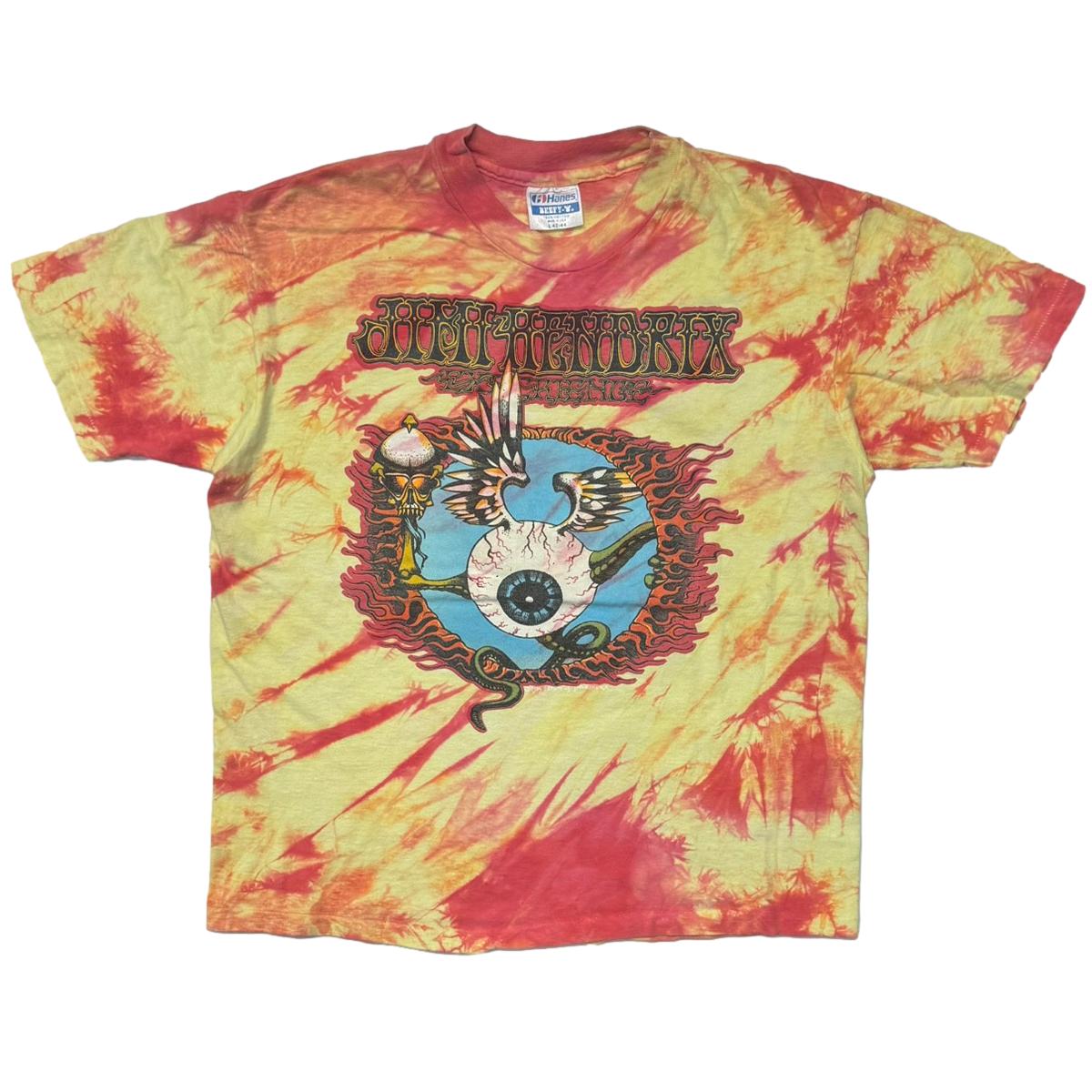 JIMI HENDRIX EXPERIENCE FLYING EYE BALL 1989 TIE DYE HANES LARGE 1060
