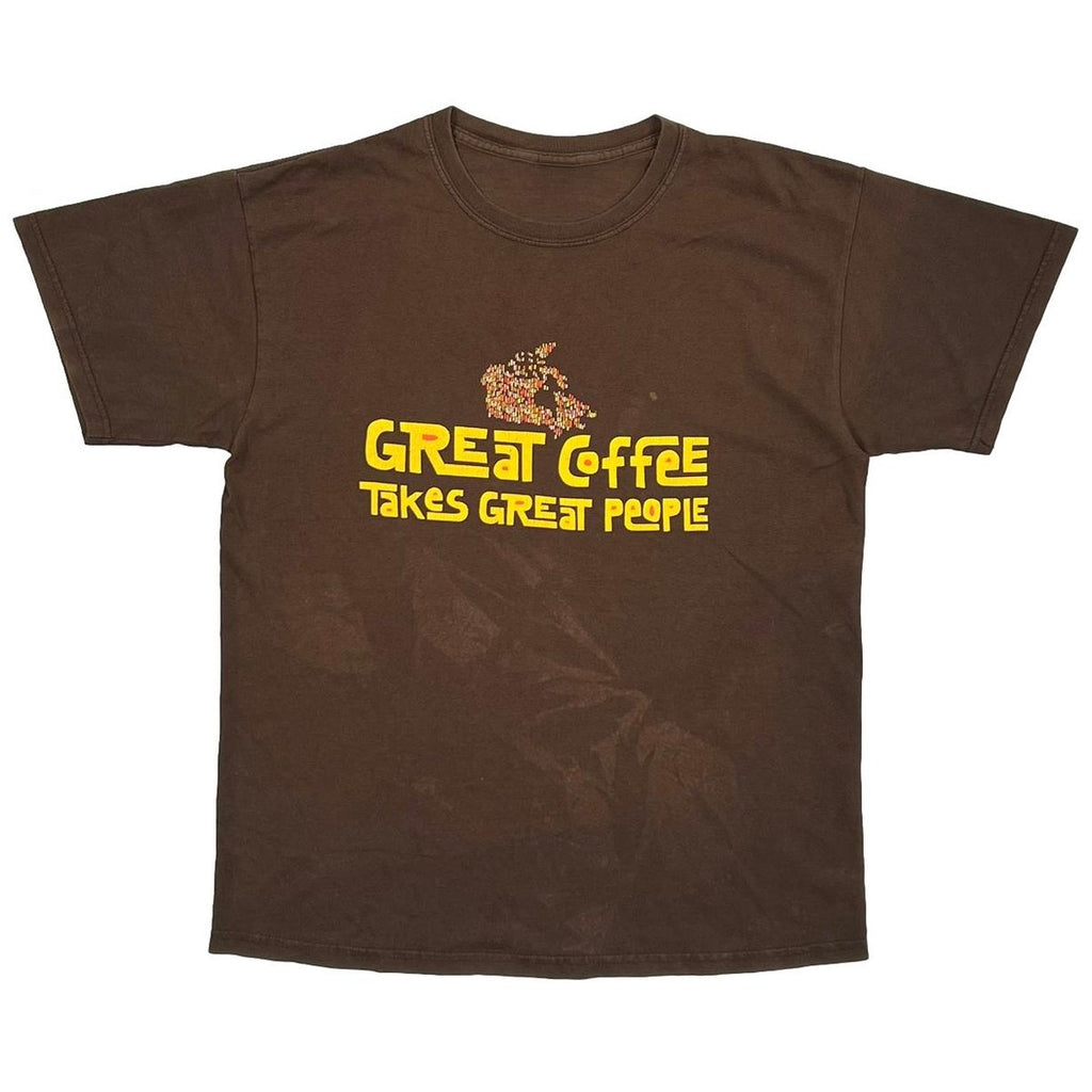 STARBUCKS GREAT COFFEE TAKES GREAT PEOPLE BROWN FITS LARGE 8293