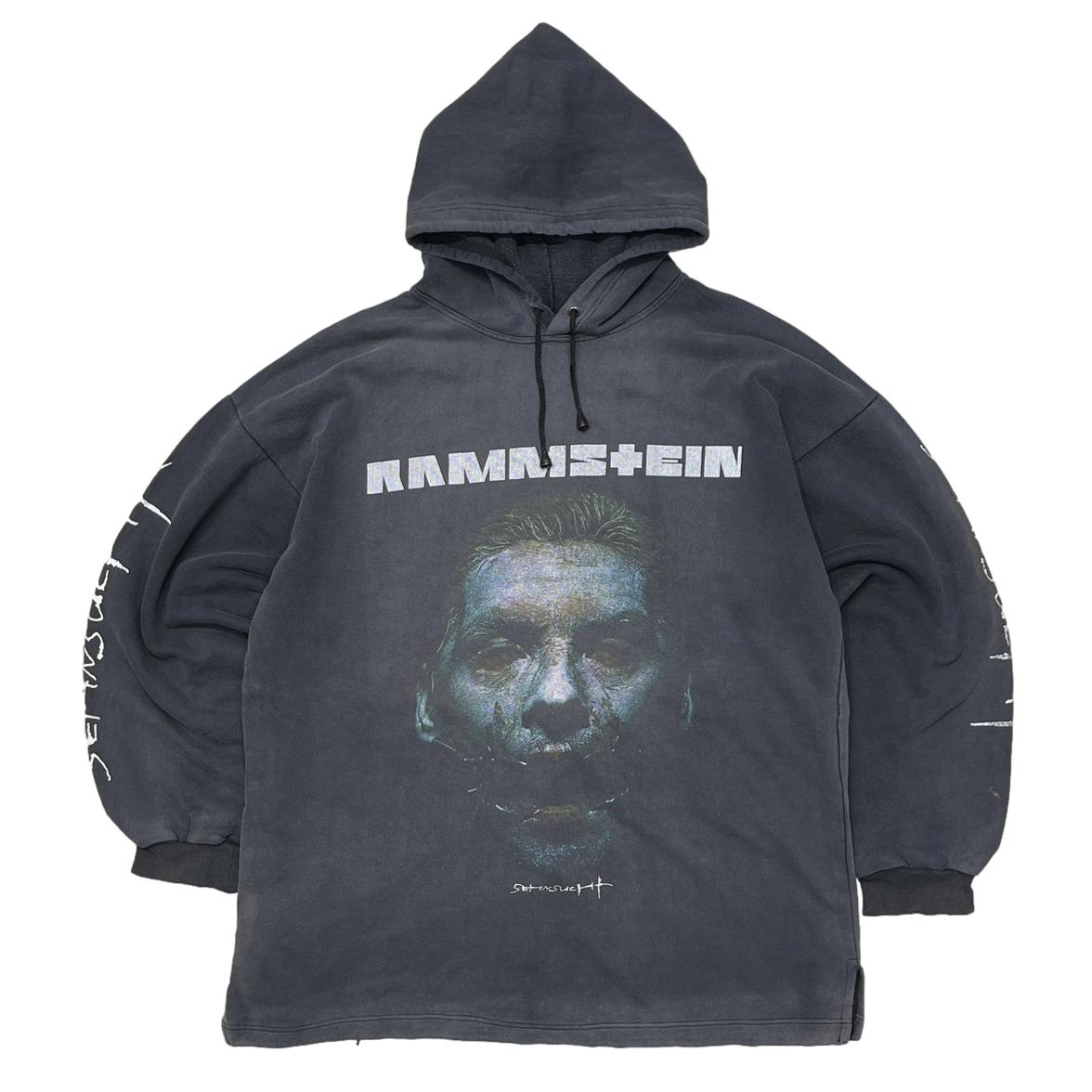 RAMMSTEIN SEHNSUCHT SWEAT HOODIE FADED BLACK FITS XL 7154