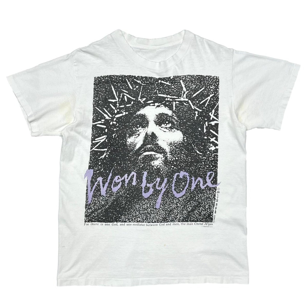 OLD & VINTAGE JESUS WON BY ONE WHITE FITS LARGE 4039
