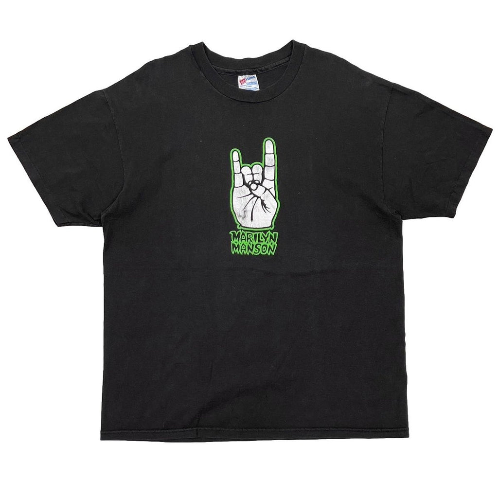 MARILYN MANSON WE HATE LOVE WE LOVE HATE HAND SIGN BACKSTAGE PASS Hanes XL 0558