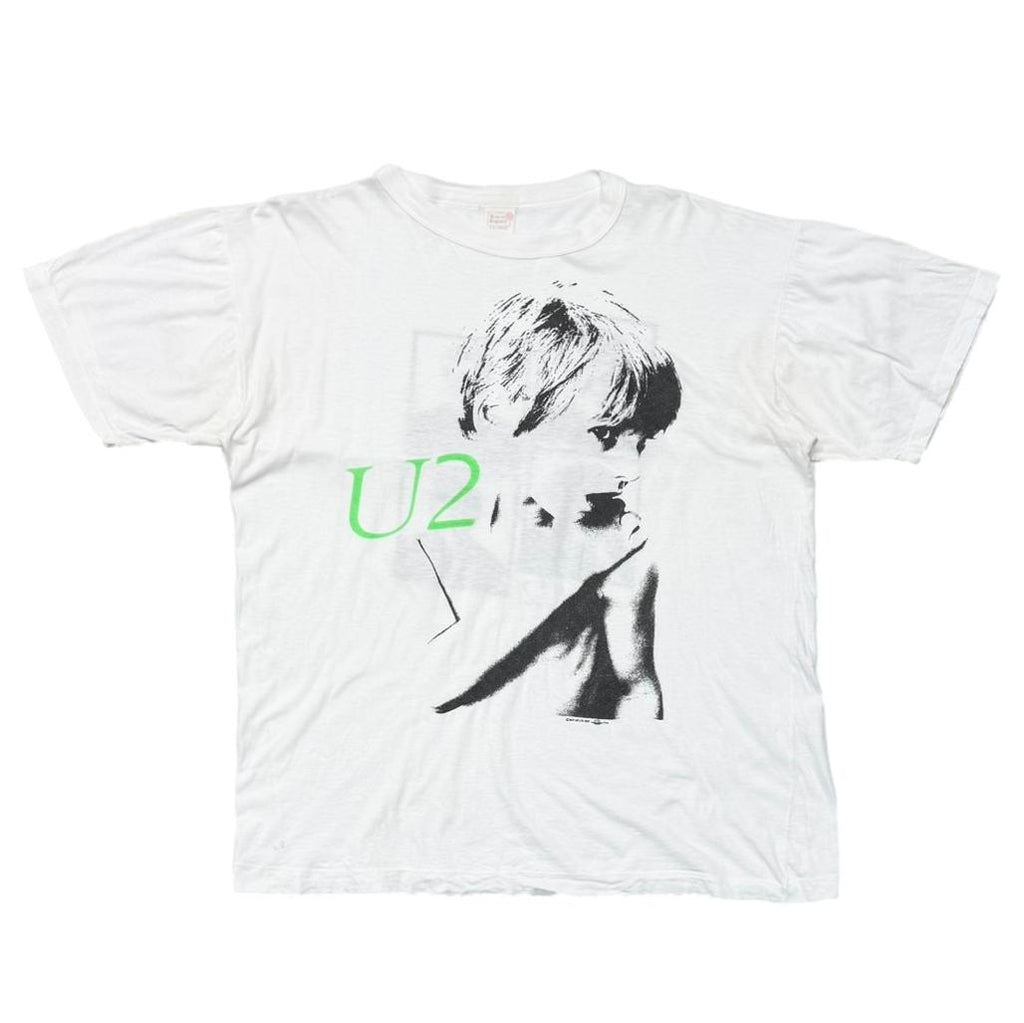 U2 BOY GREEN TEXT WHITE XL 3335