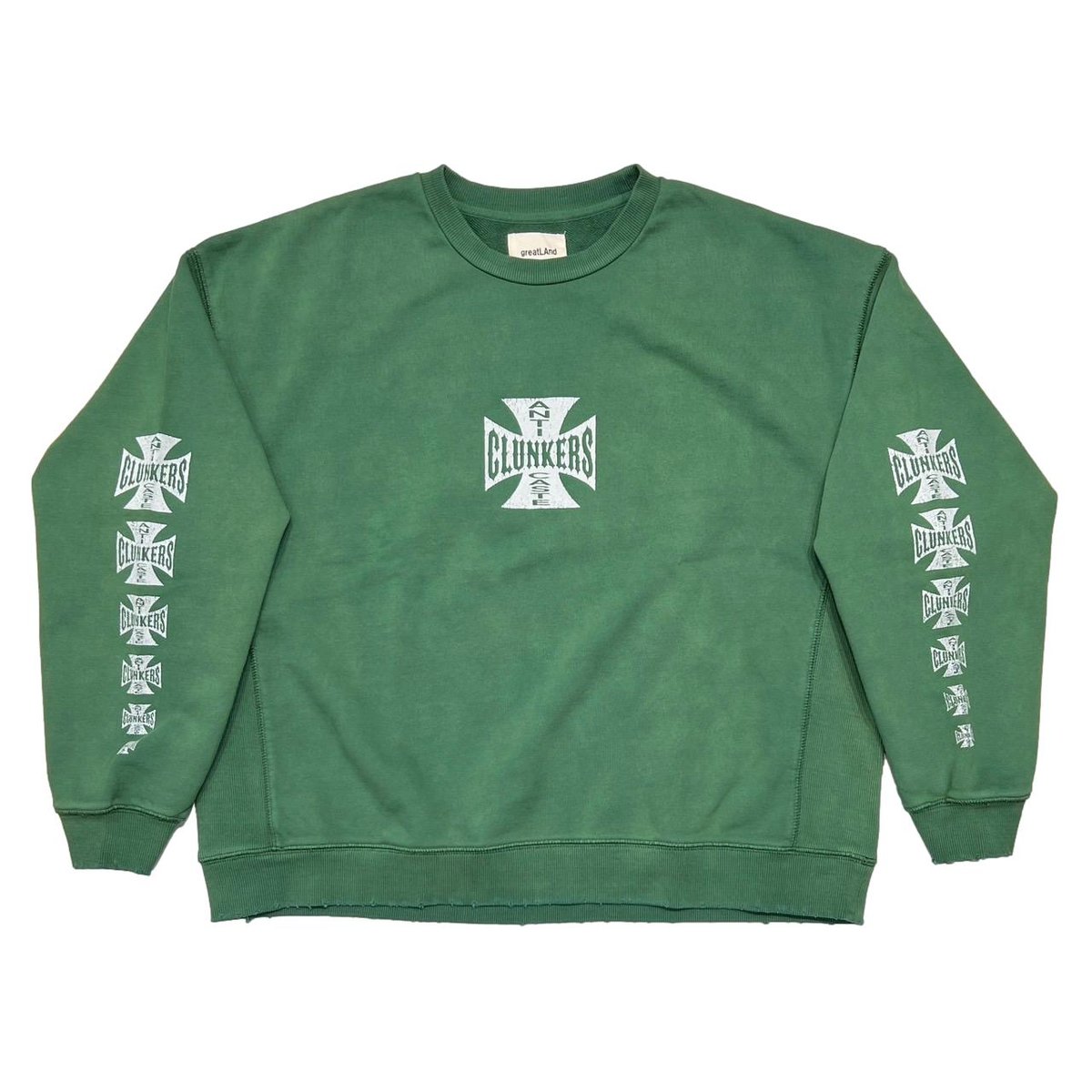 greatLAnd ORIGINAL CLUNKERS CREW NECK SWEAT SHIRT GREEN