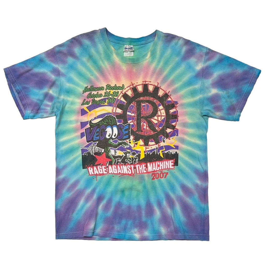 RAGE AGAINST THE MACHINE 2007 HALLOWEEN WEEKEND TIEDYE GILDAN LARGE 0261
