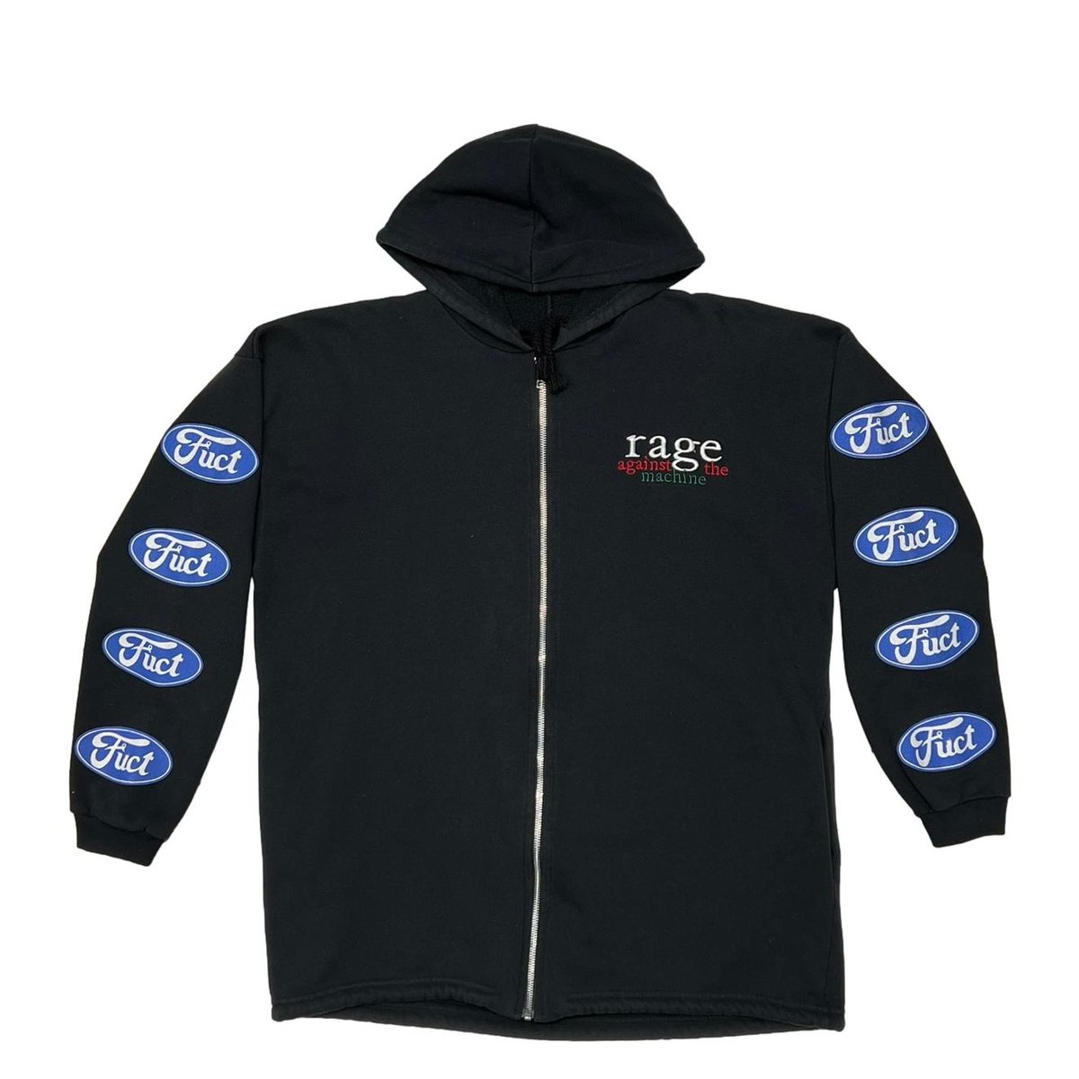 RAGE AGAINST THE MACHINE FUCT ZIPUP SWEAT HOODIE BLACK FITS XL 6819
