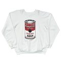 OLD&VINTAGE ANDY WARHOL CAMPBELL TOMATO SOUP CREWNECK SWEAT WHITE HANES LARGE 8326