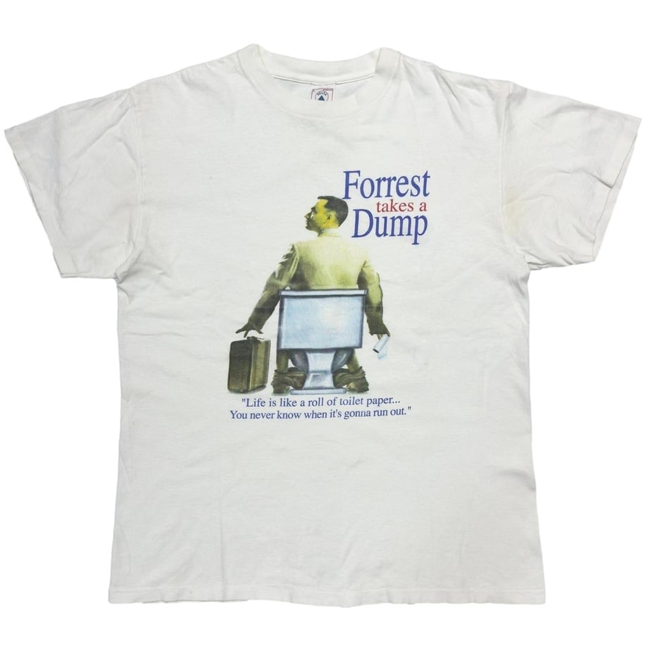 OLD&VINTAGE FORREST TAKES A DUMP FORREST GUMP PARODY WHITE DELTA LARGE 6753