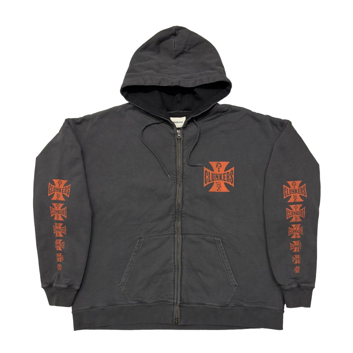 greatLAnd ORIGINAL CLUNKERS ZIP HOODIE / DOUBLE FACE BLACK/ORANGE