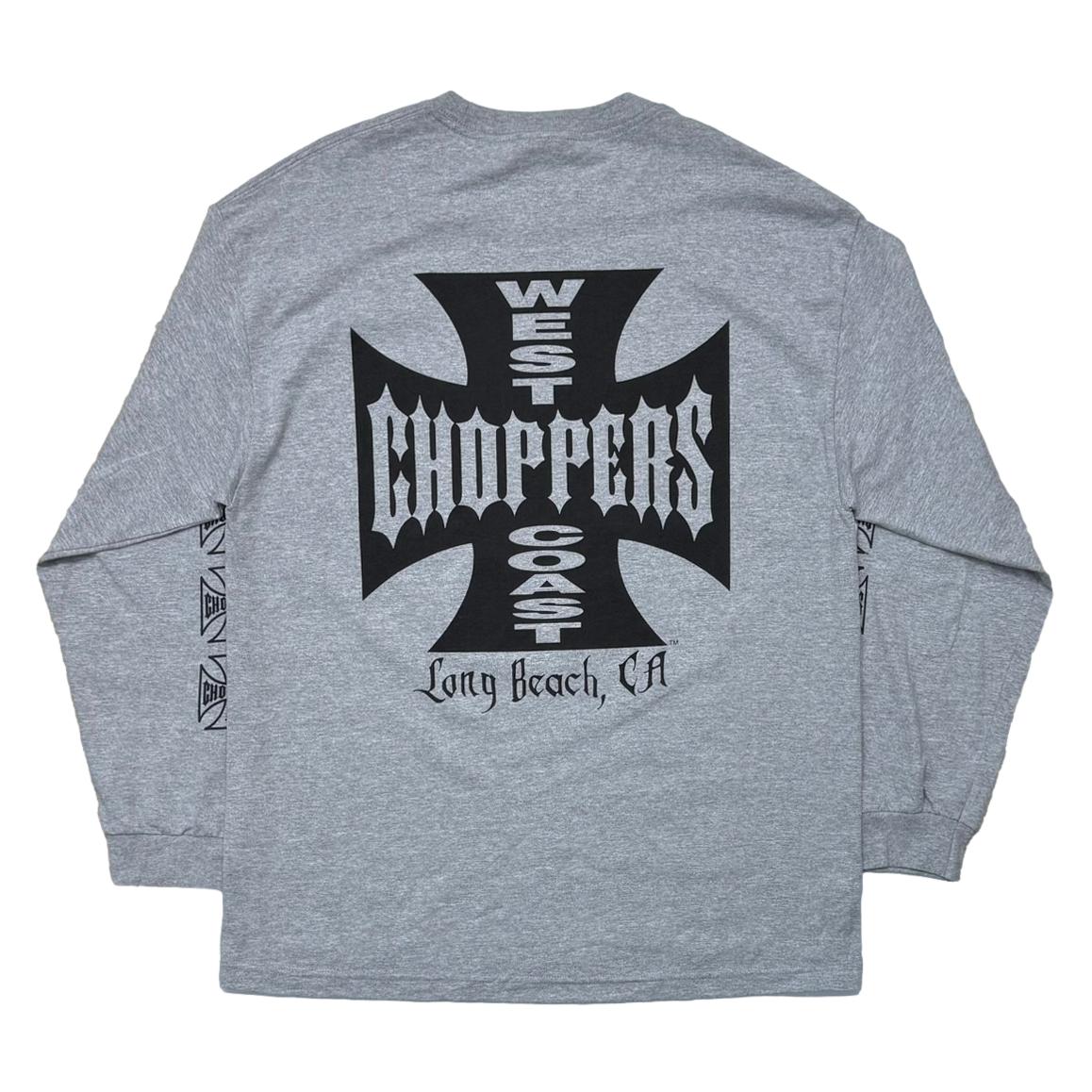 WEST COAST CHOPPERS IRON CROSS LS ASH GREY XL 8564