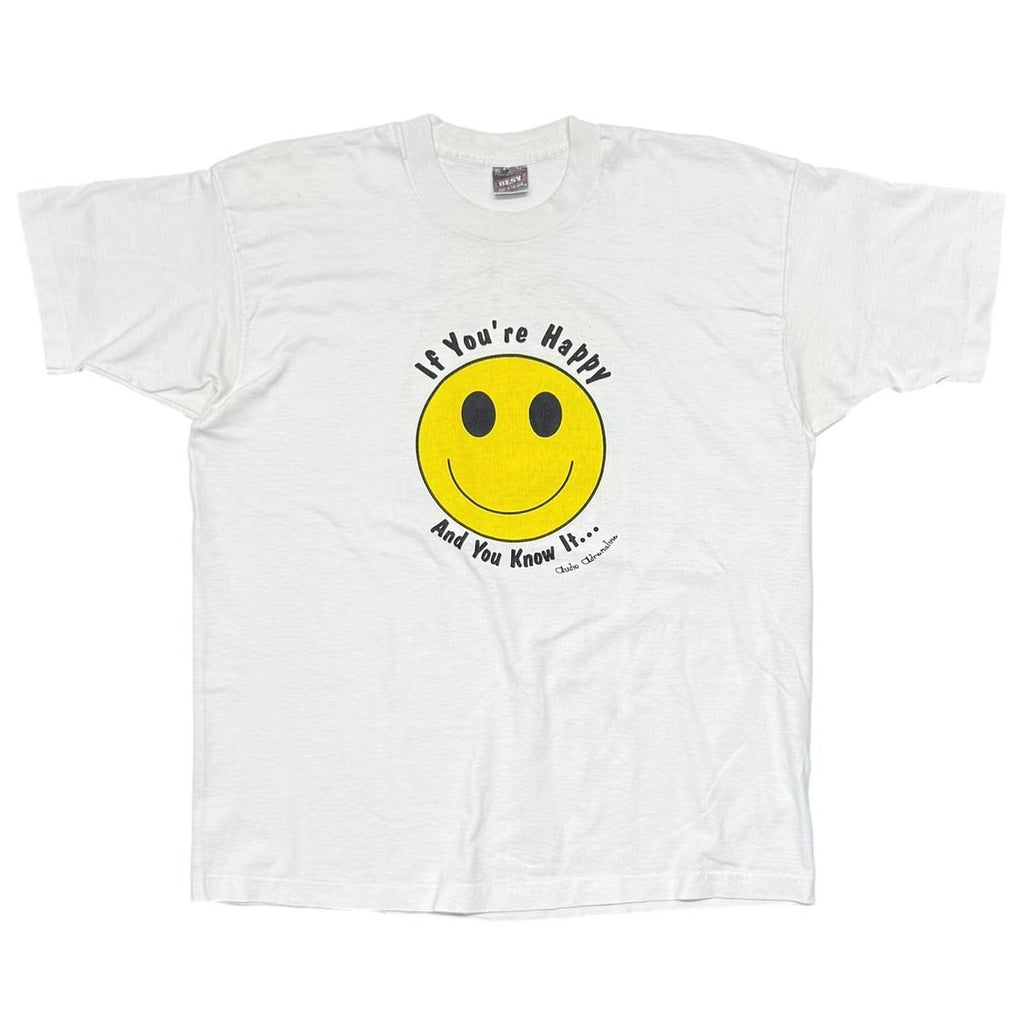 OLD & VINATAGE SMILE BANG YOUR HEAD WHITE FRUIT OF THE LOOM XL 8327