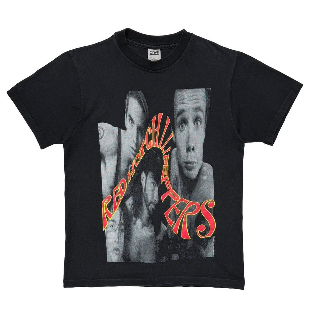 RED HOT CHILI PEPPERS 1990 MEMBER PORTRAIT CURVING LOGO  ANVIL LARGE 1696