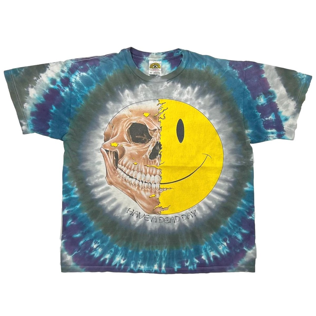 OLD&VINTAGE EYE DYE HAVE A DEAD DAY SMILE TIE DYE TOUCH&GOLD XL 2876