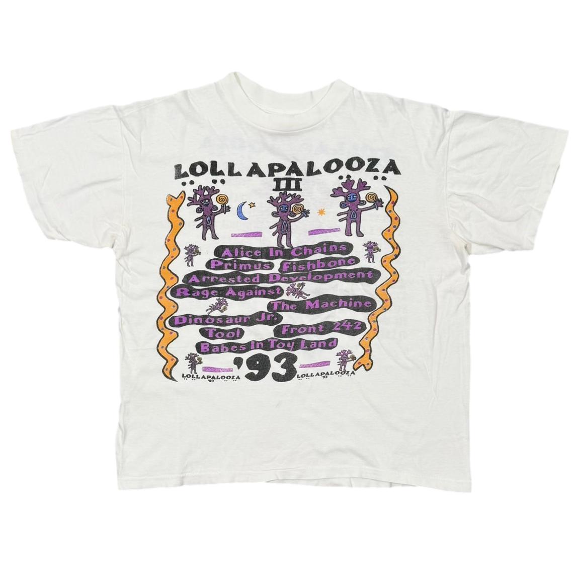 LOLLAPALOOZA '93 MUSIC FESTIVAL BOOTLEG WHITE Solar-T LARGE 0926