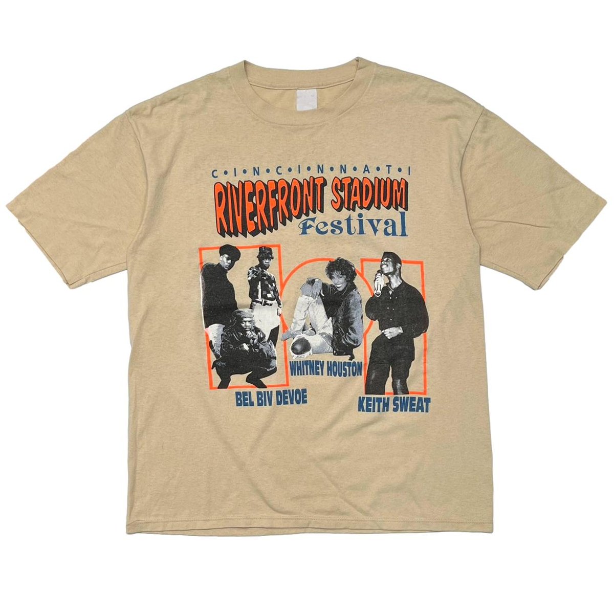WHITNEY HOUSTON RIVERFRONT STADIUM FESTIVAL BEIGE XL 0538