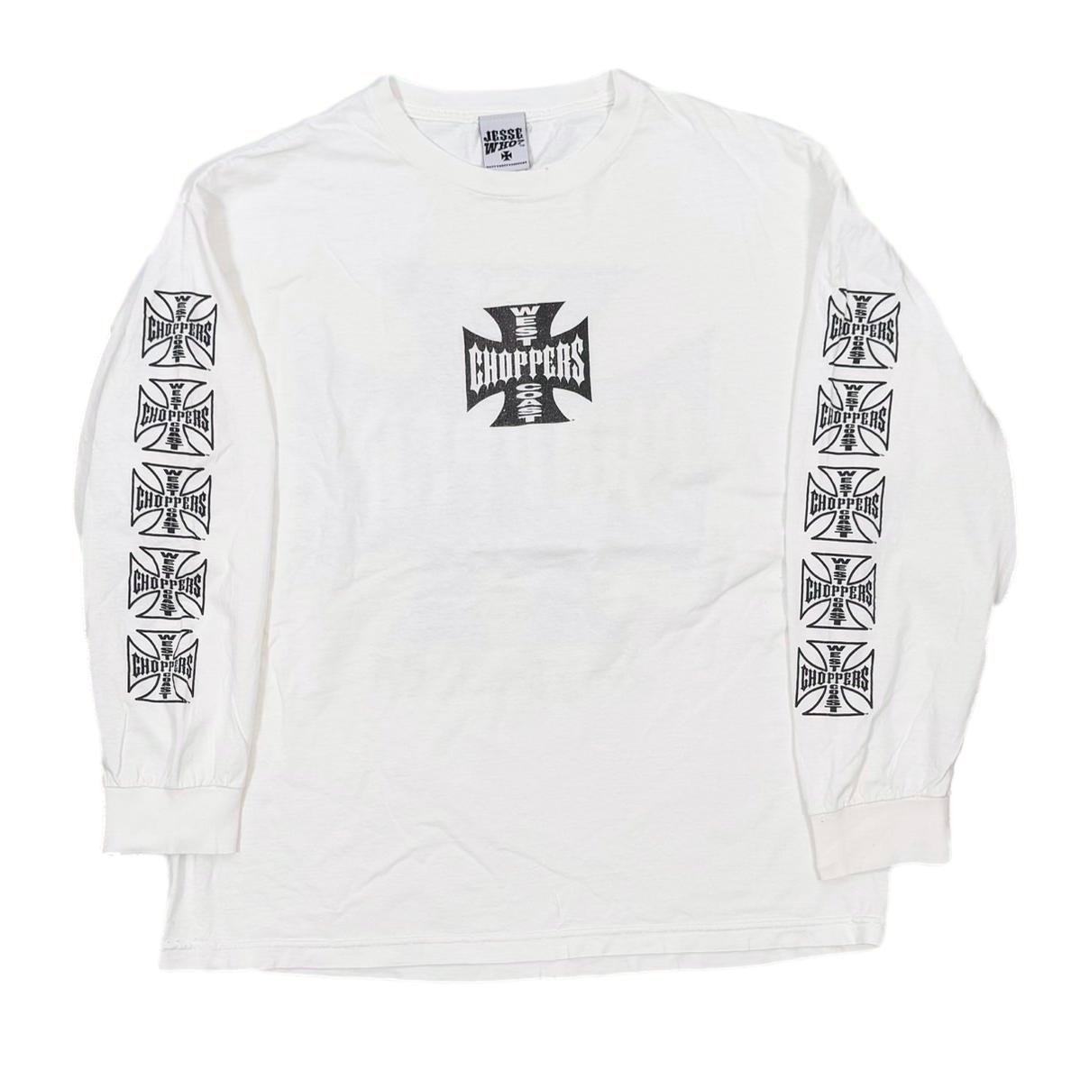 WEST COAST CHOPPERS IRON CROSS LS WHITE XL 8294