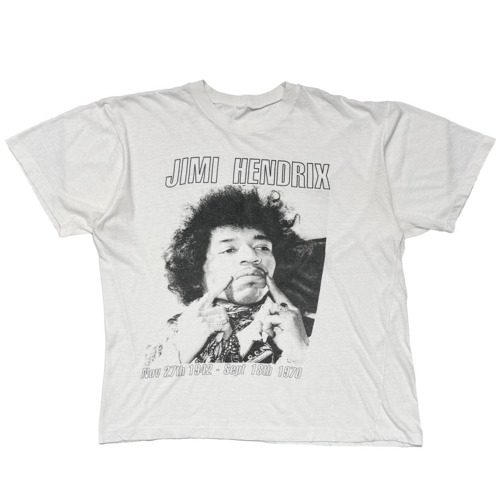 JIMI HENDRIX 1942-1970 MEMORIAL PORTRAIT WHITE FITS XL 2464