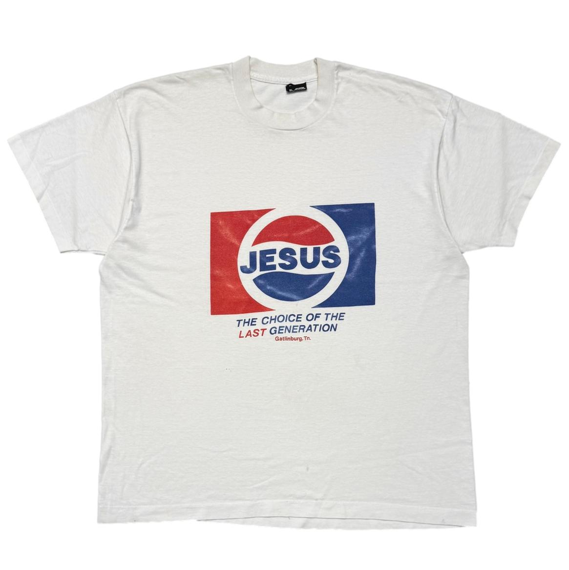 OLD&VINTAGE JESUS PEPSI PARODY WHITE SCREEN STARS XL 3377