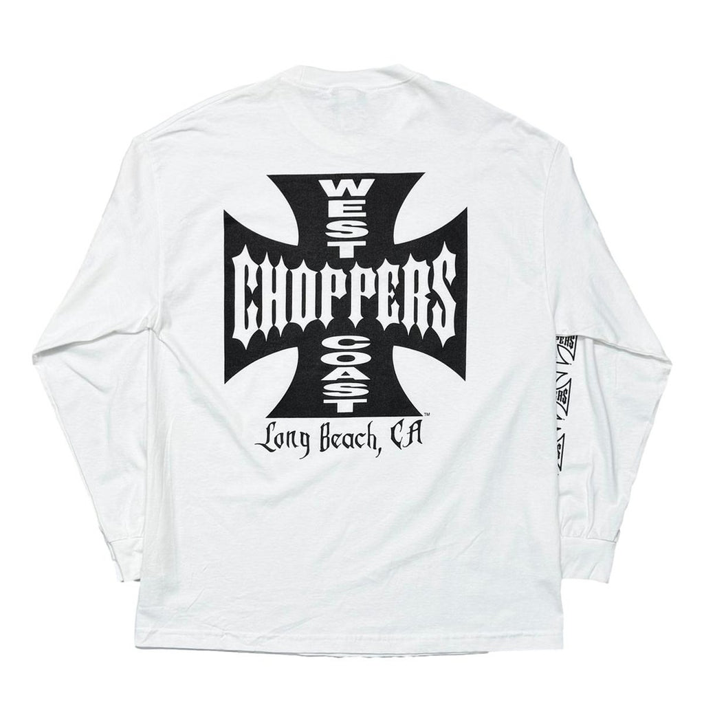 WEST COAST CHOPPERS IRON CROSS LS WHITE XL 8560