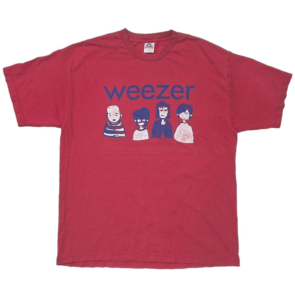 WEEZER 2000 MEMBER CARTOON ILLUST RED ALSTYLE XL 4483