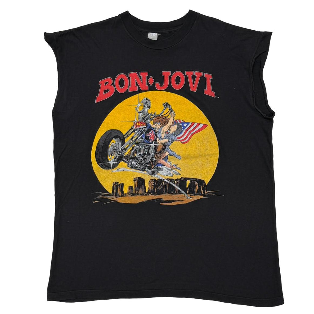 BON JOVI 1989 BIKE SLEEVELESS ENGLAND FITS XL 6622