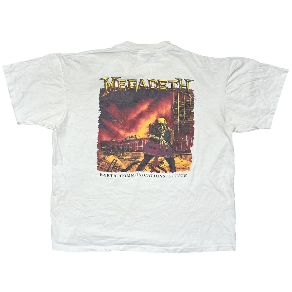 MEGADETH HARD ROCK CAFE EARTH COMMUNICATIONS OFFICE WHITE XL 4109