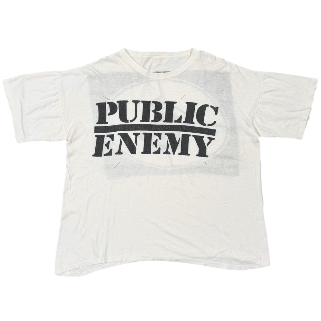 PUBLIC ENEMY TARGET LOGO DOUBLE SIDE WHITE FITS XL 0981