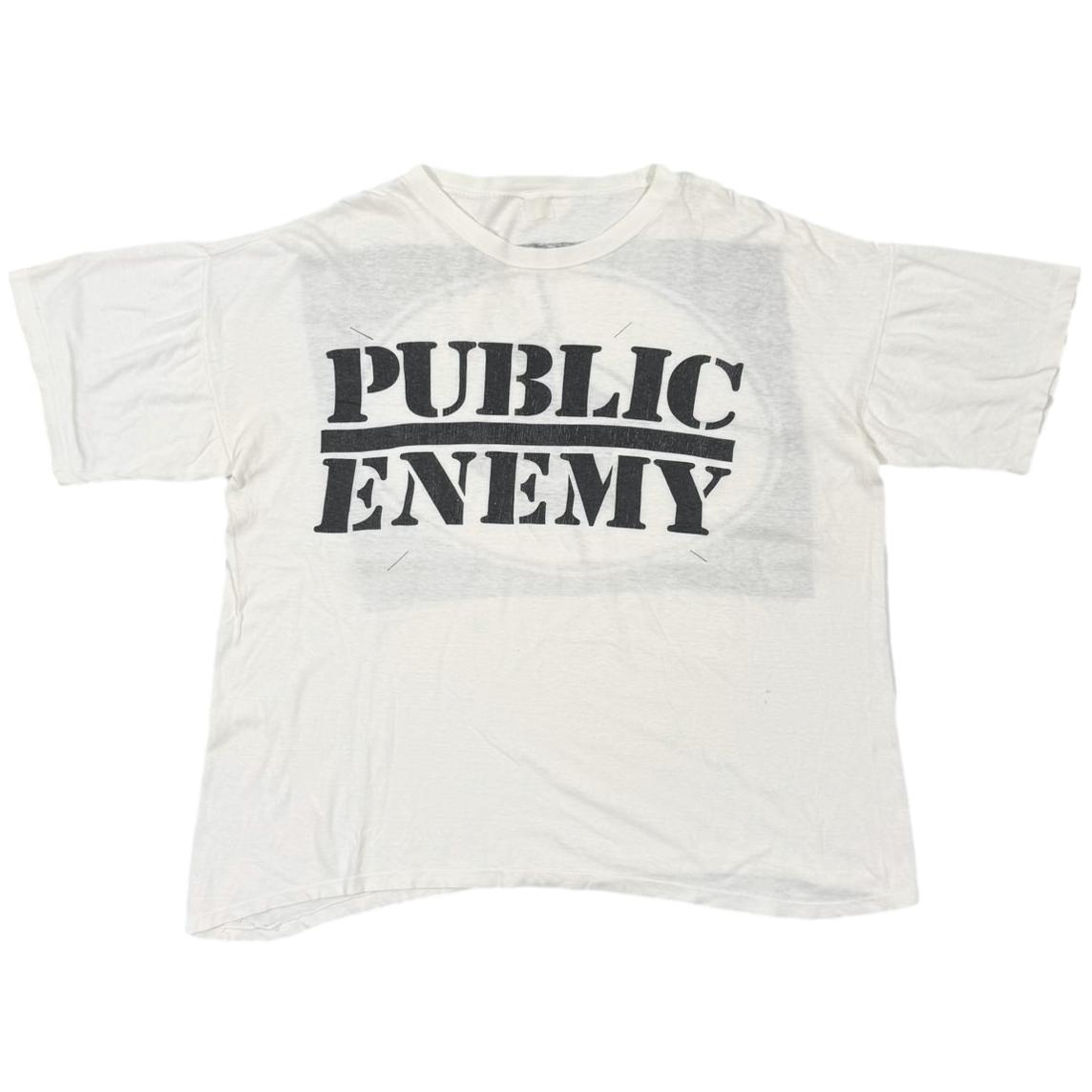 PUBLIC ENEMY TARGET LOGO DOUBLE SIDE WHITE FITS XL 0981